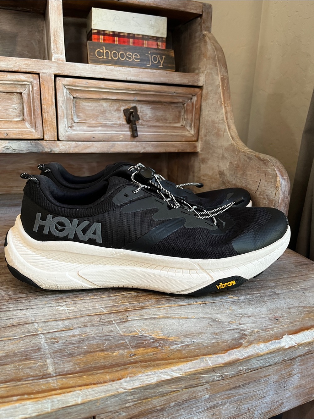 🖤 Hoka Transport Sneakers Black Alabaster Size 11 Running Vibram sole